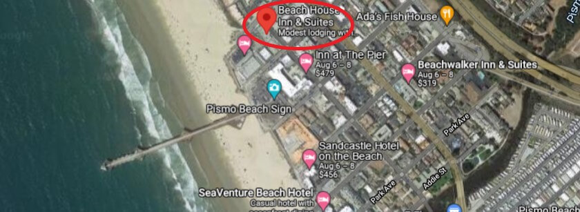Beach House Inn & Suites, Pismo map