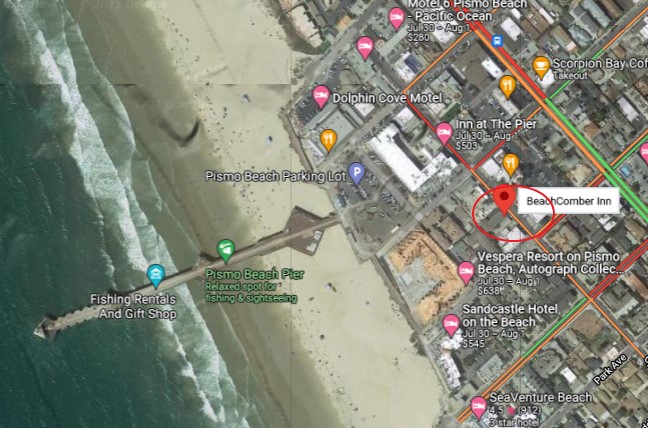 Beachcomber Inn on the map