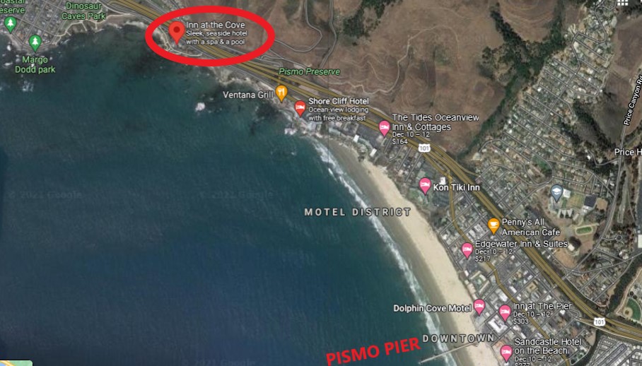 inn at the cove, pismo map