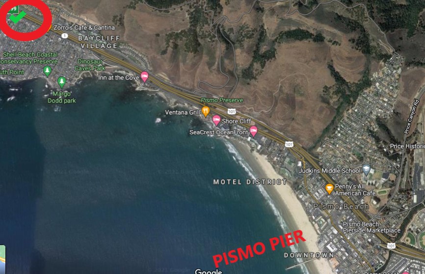 The Palomar Inn Shell Beach near Pismo map