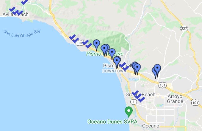 Hotels, Motels, Inns, Resorts, Pismo Beach CA